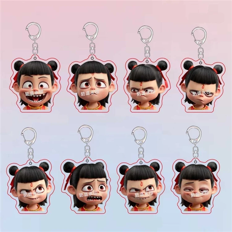 哪吒2魔童闹海哪吒周边可爱电影装饰书包挂件亚克力钥匙扣情侣款