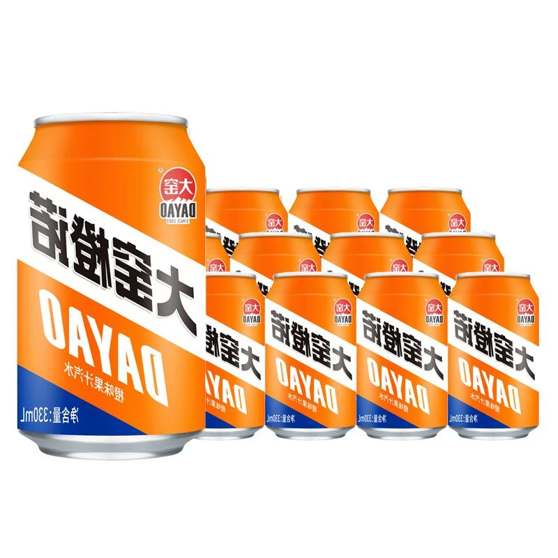 大窑嘉宾果汁汽水330*12罐24罐组合装冰畅凤梨味荔枝味橙诺批发