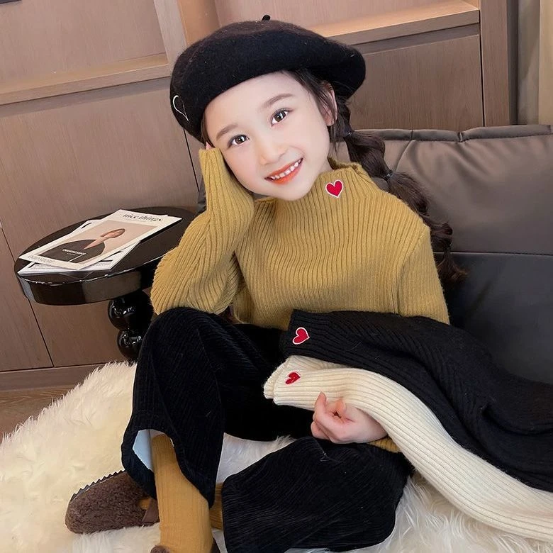 【现货女童毛衣2025新款秋冬洋气高领儿童打底衫秋装公主上衣宝宝