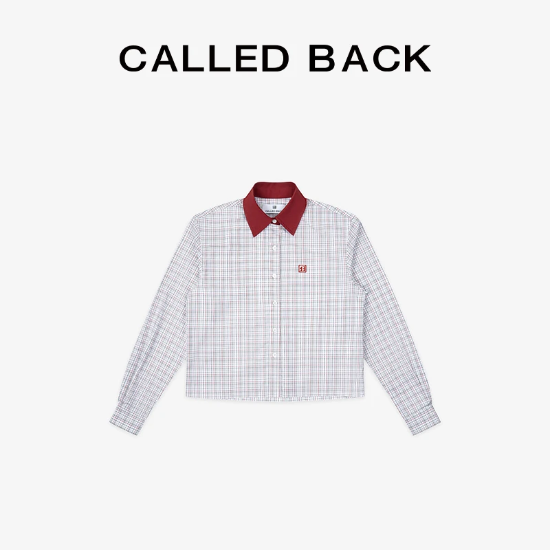 CALLED BACK休闲时尚经典宽松红色条纹衬衫 7-1