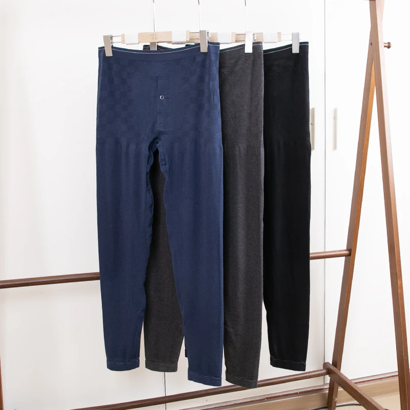 天竺良品莫代尔保暖裤男士修身打底裤高腰秋裤外贸 JH9317