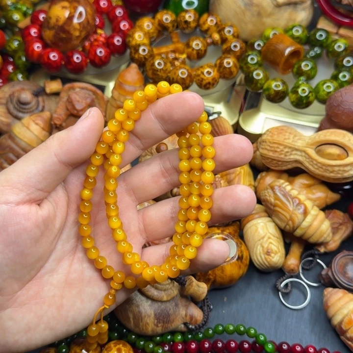 松木琥珀木文玩手串