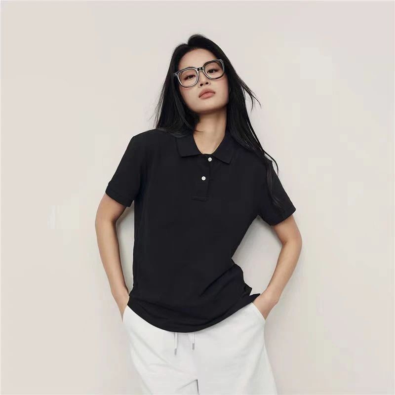 出口外贸单~男女款吸汗简约短袖T恤时尚POLO领洋气上衣P335