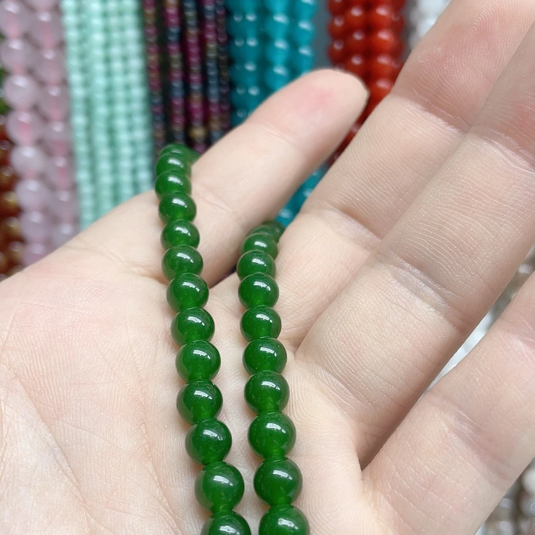 c***.玛瑙/玉髓合金珠宝半成品6mm一条深