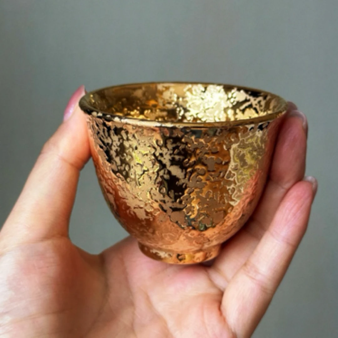 【龙措出品】金色花纹杯子摆件