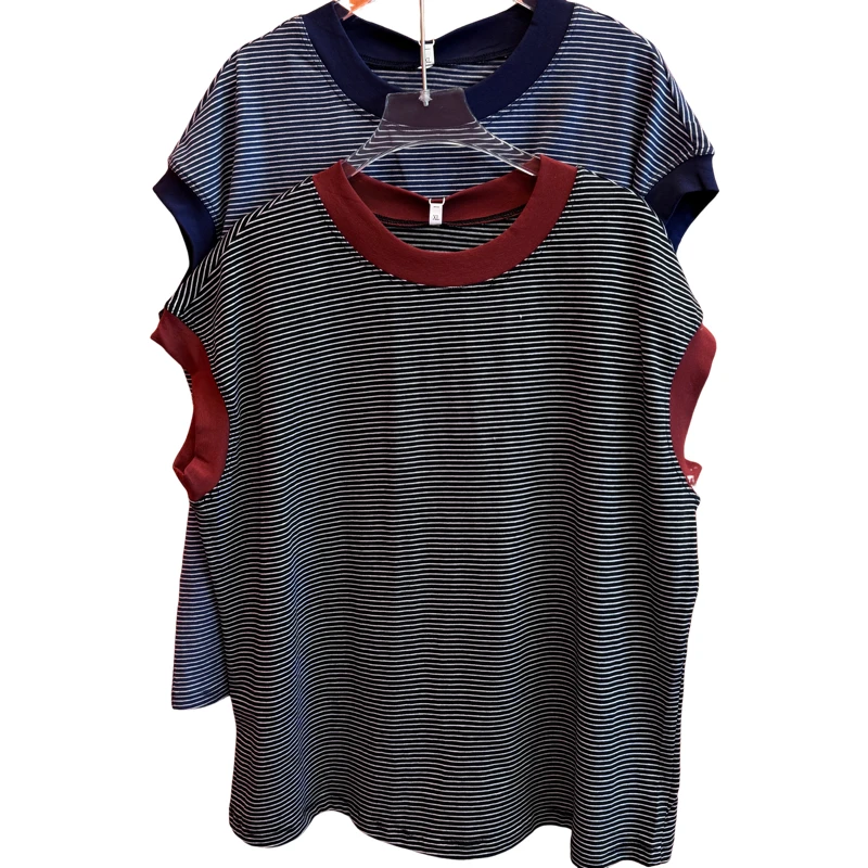 25122条纹圆领夏季T恤