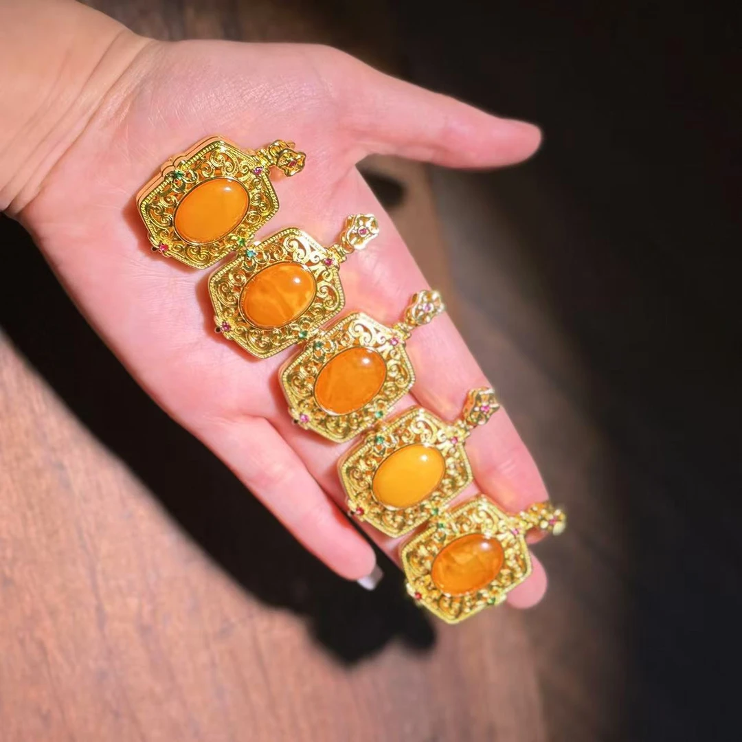 非金属玻璃吊坠 YS9718 黄色ML 吊坠 多样性发一