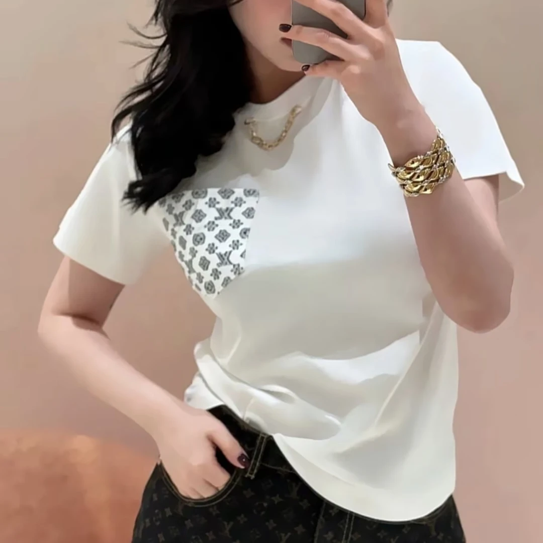 未使用 LouisVuitton/路易威登 25ss字母印花口袋短袖ys000416