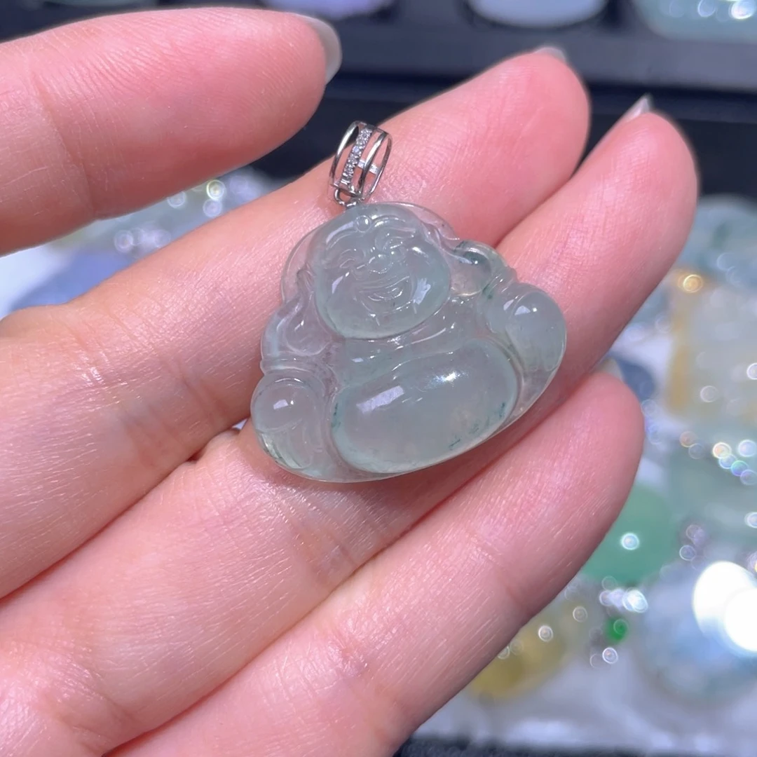 颈饰18K金镶嵌翡翠翡翠