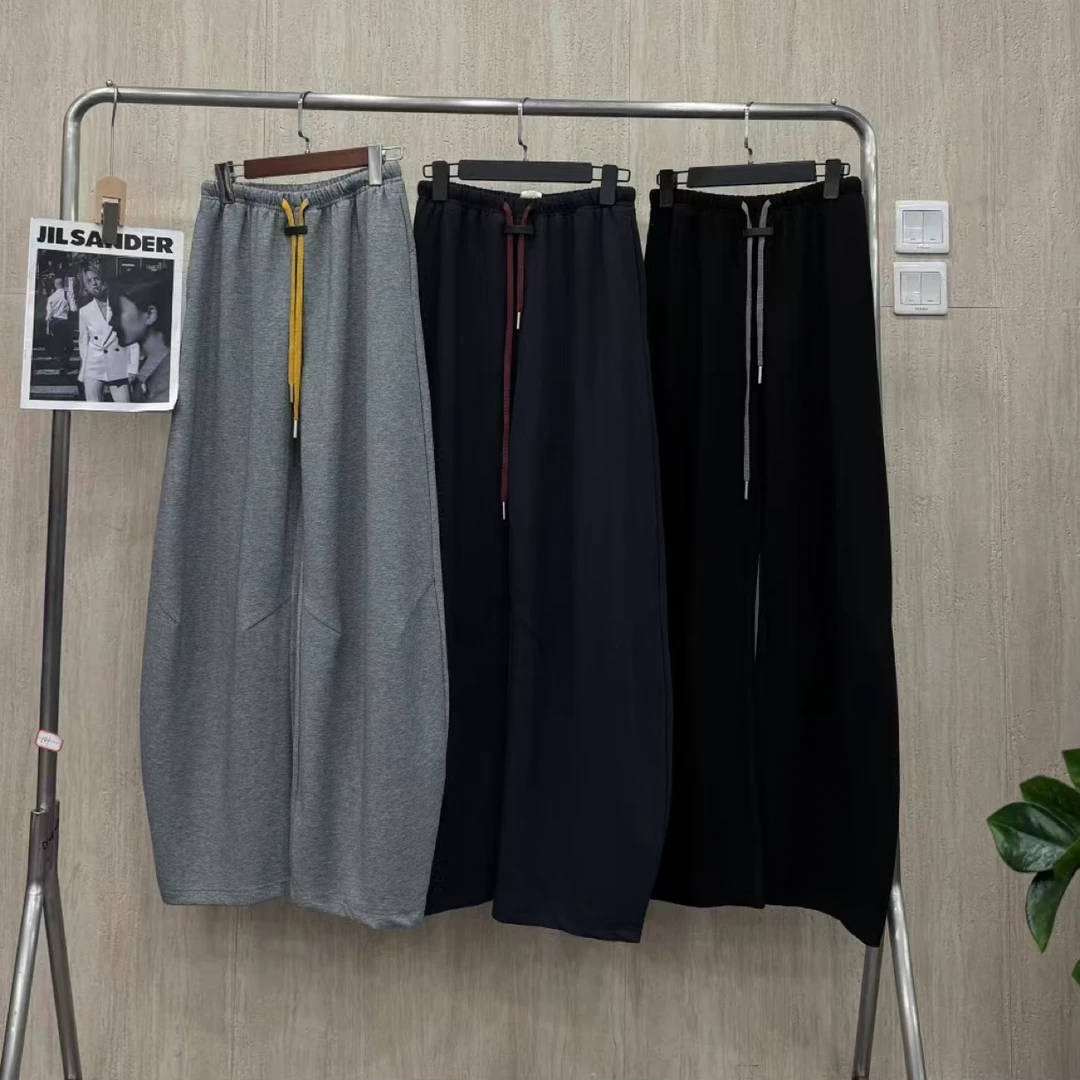 女士宽松显瘦运动阔腿休闲裤撞色拼接垂感挺括