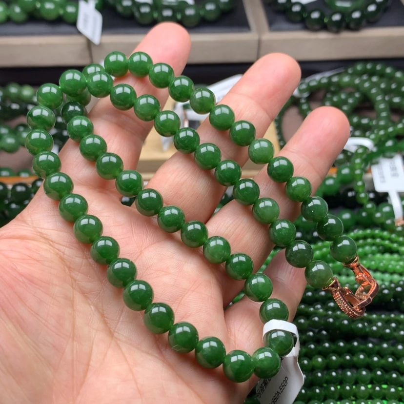 【闪购商品】颈饰未镶嵌和田玉（碧玉）冰辣8m m