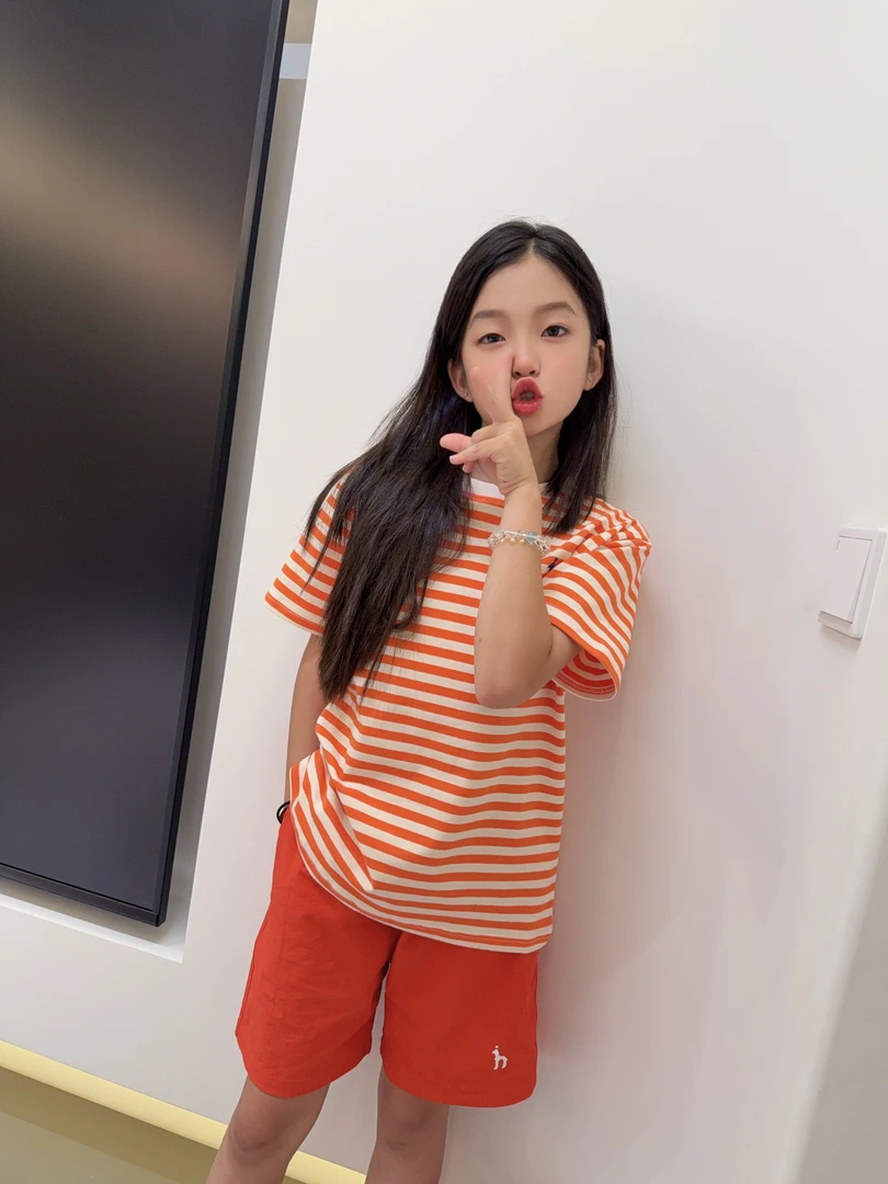 YP儿童条纹短袖短裤套装