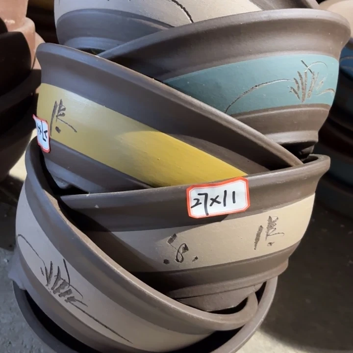 紫砂花盆100-6。 27-11。