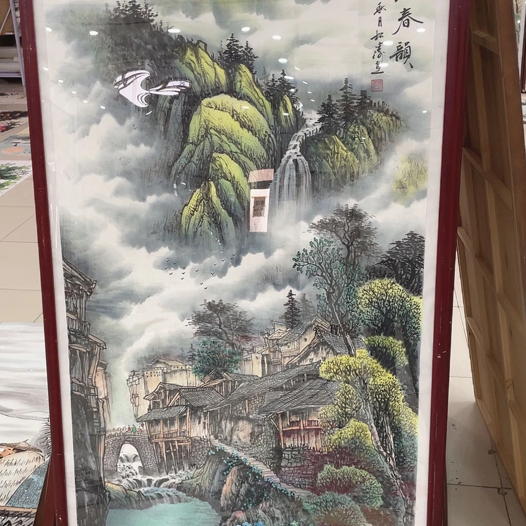 国画纯手绘山水花鸟