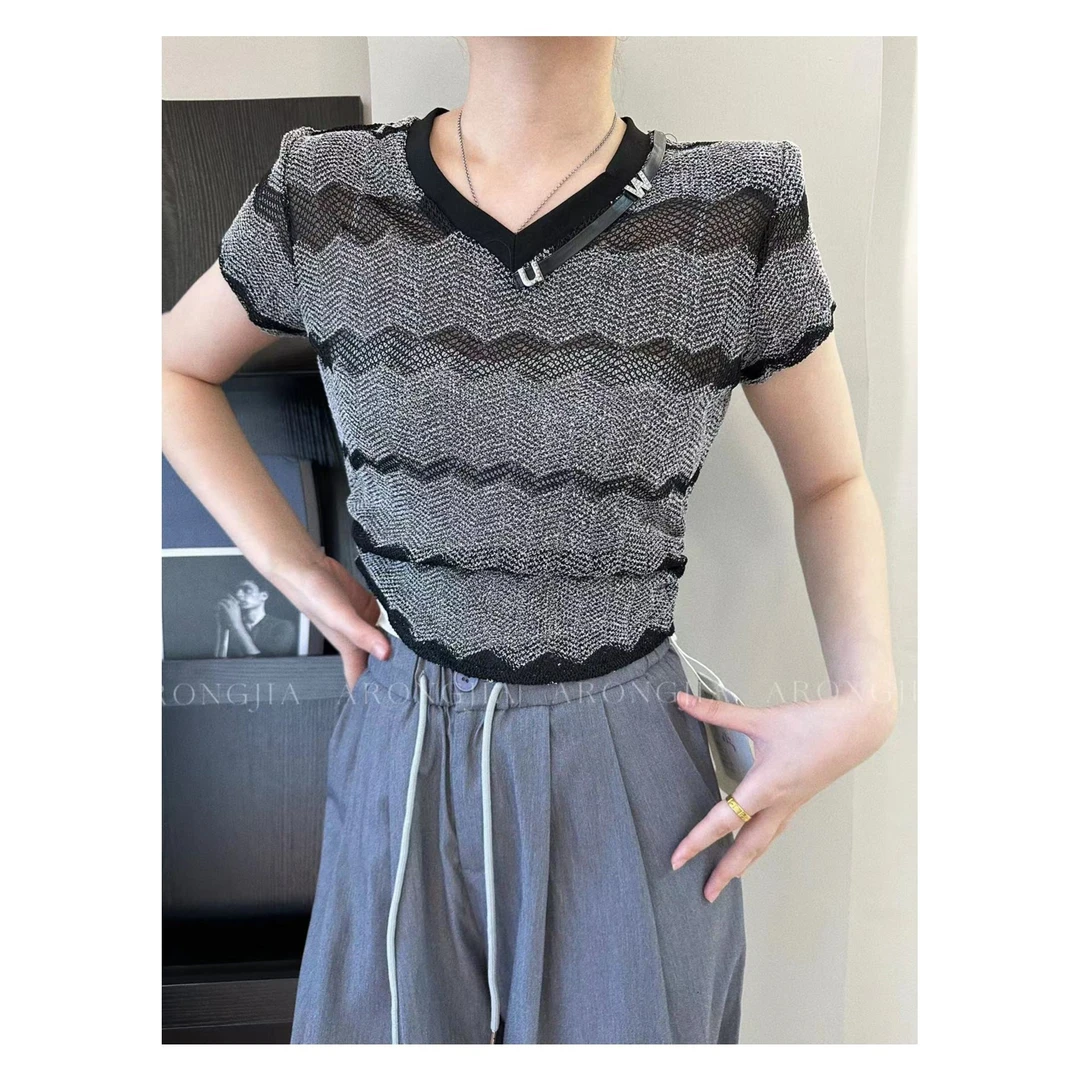 【ARONG阿荣家】短袖T恤05339-白黑色-F