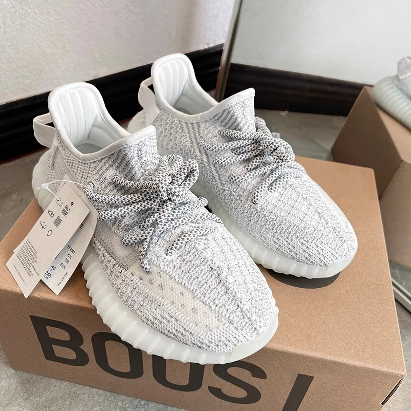 【原盒原标】芯片过验椰子350白满天星男女鞋网面透气运动休闲鞋子