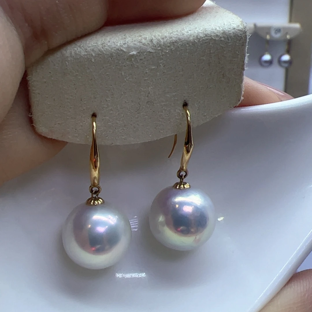 淡水珍珠耳饰18K金镶嵌