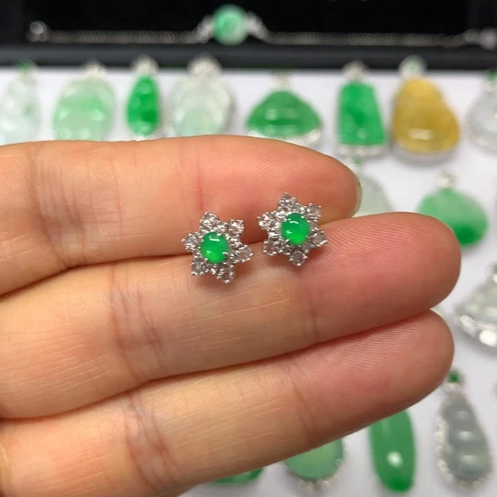 【闪购商品】翡翠18K金镶嵌颈饰耳饰