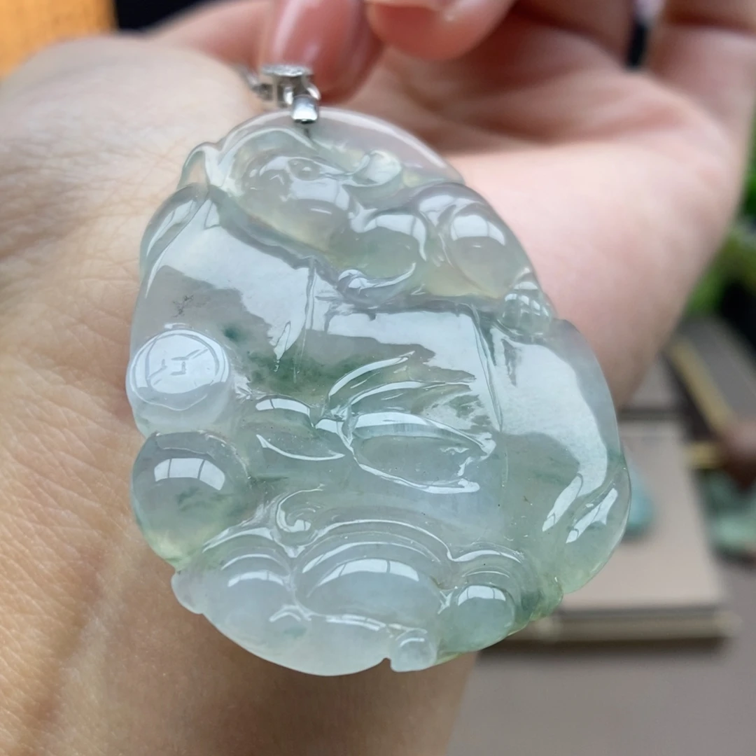 翡翠银S925镶嵌颈饰吊坠39