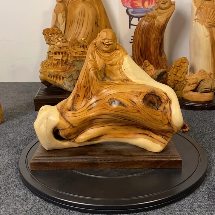 柏木（崖柏）弥勒佛摆件