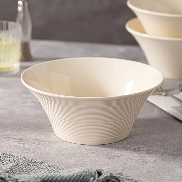 8英寸2只同款日式奶油风格陶瓷大碗大汤碗斗笠碗沙拉泡面碗餐具