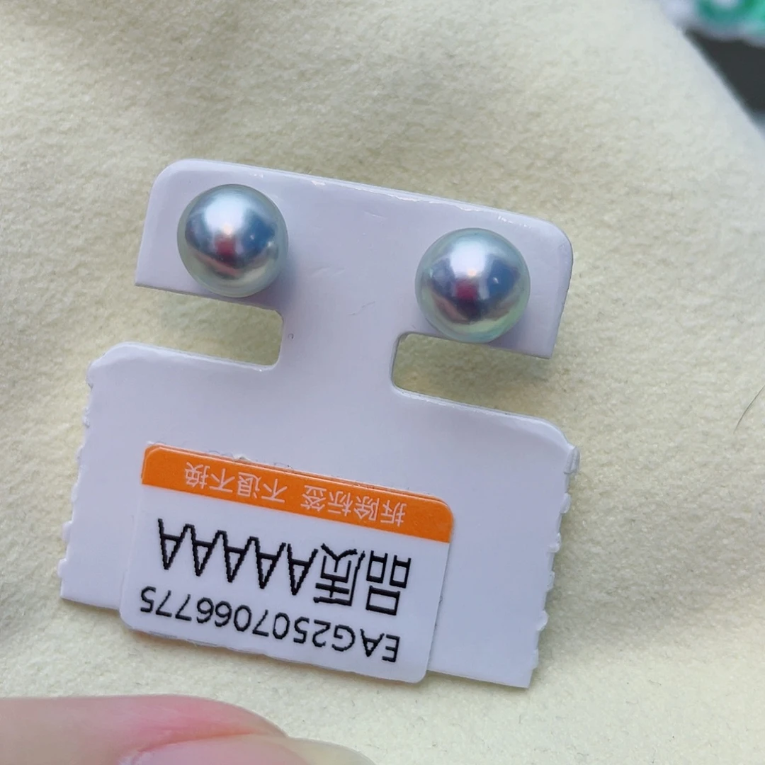 银S925镶嵌耳饰海水珍珠w56