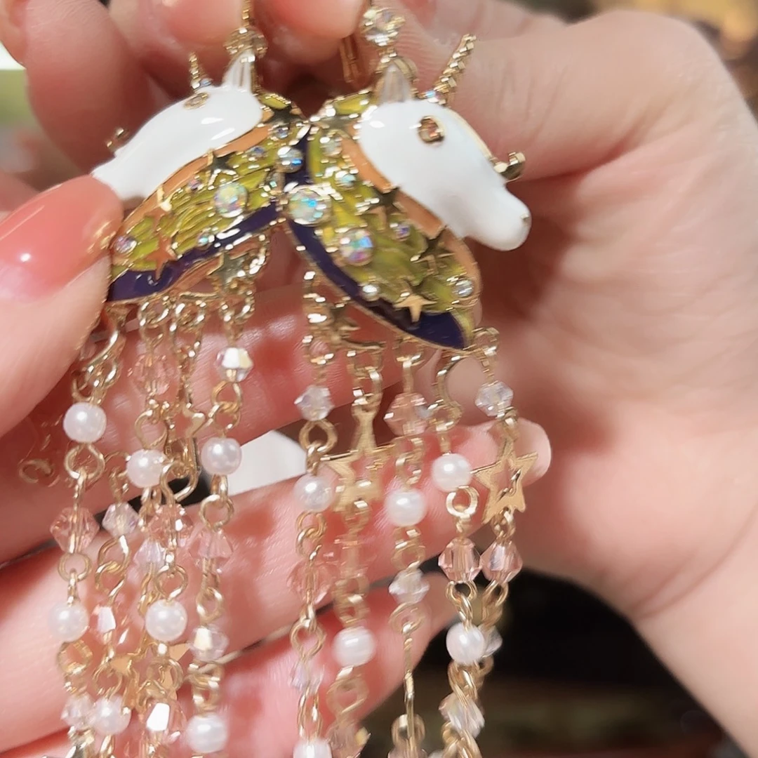 琉璃纯铜合金耳钉