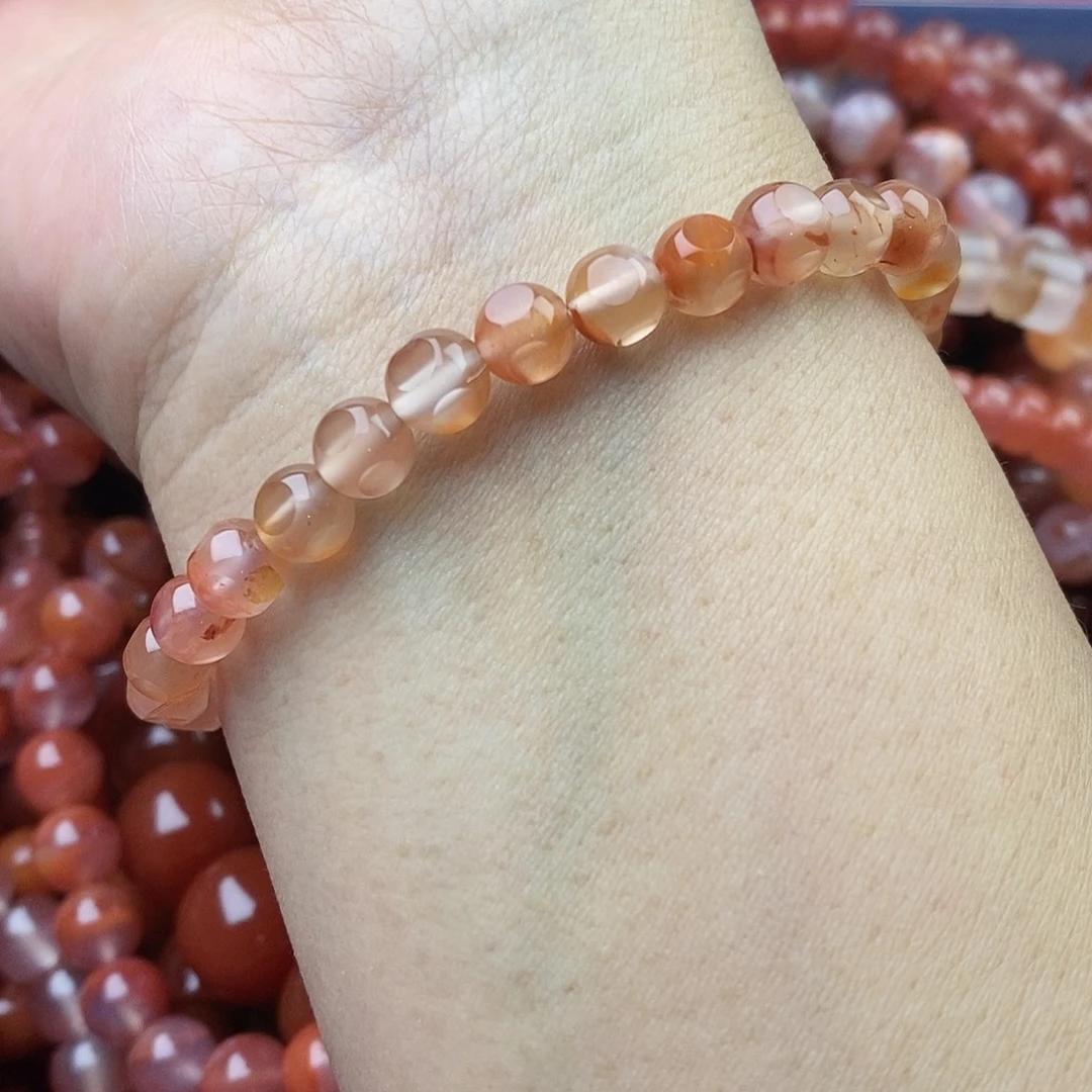 南红玛瑙未镶嵌手链卡6.0