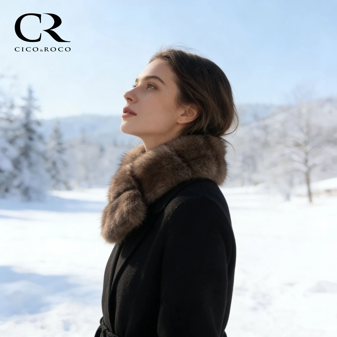 CR轻奢仿皮草围脖时尚气质加厚保暖毛围巾