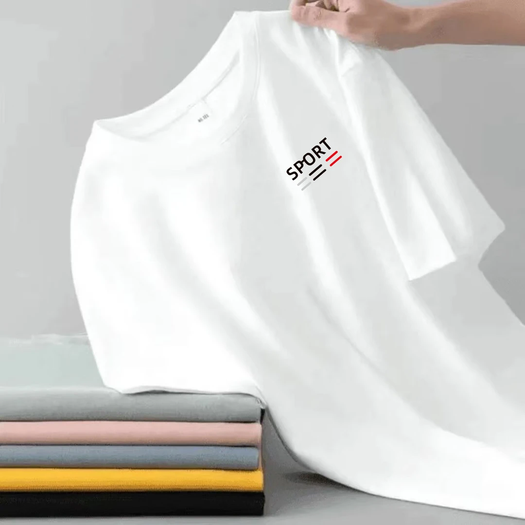 短袖男士运动百搭休闲圆领透气半袖T恤夏季男装潮流简约印花国潮