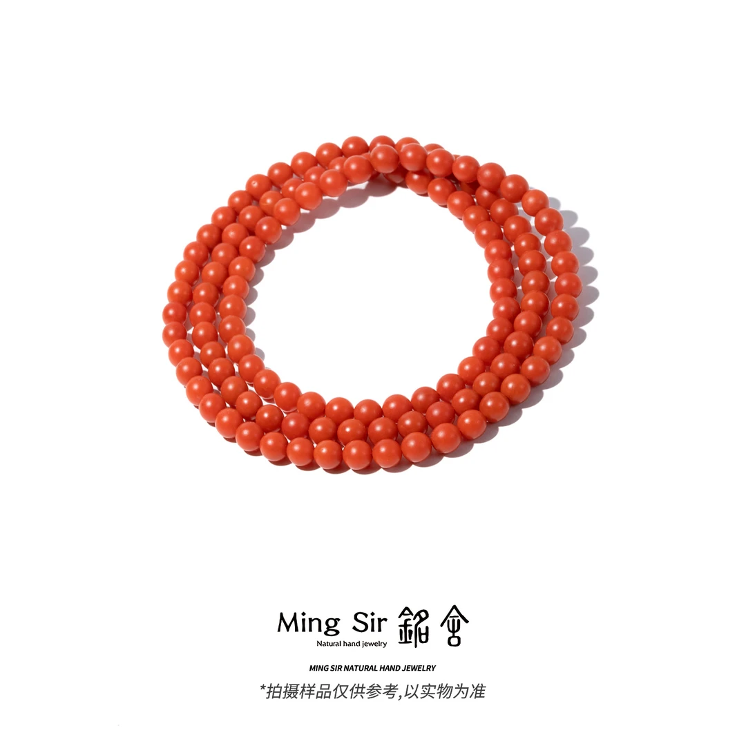 【铭舍】天然收藏级保山高抛南红玛瑙108高抛念珠满色满肉百搭