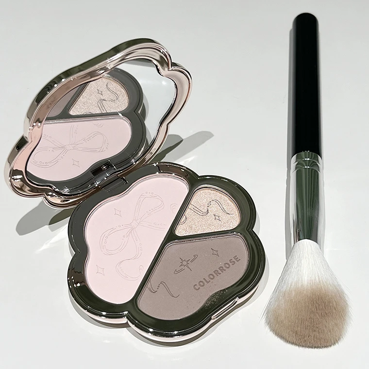 colorrose光影三色修容高光修容一体盘三色哑光珠光白皮黄黑皮
