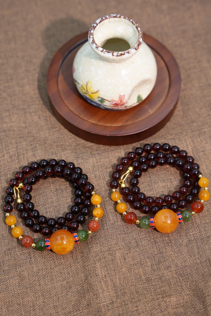 老蜡diy圆珠项链血珀配链JWR5921901-多样性发一件