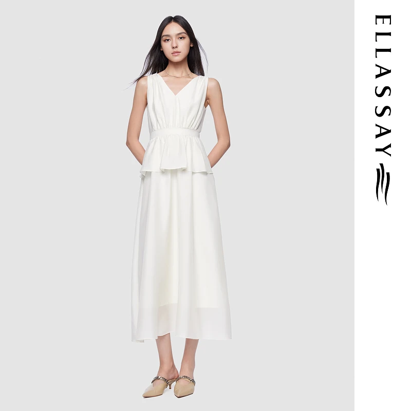 【晨粉专享】ELLASSAY歌力思无袖连衣裙女EWD361Y22900