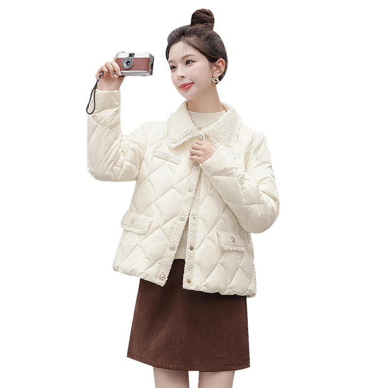 丝柏舍秋装简约减龄娃娃领羽绒服S43R4794Y