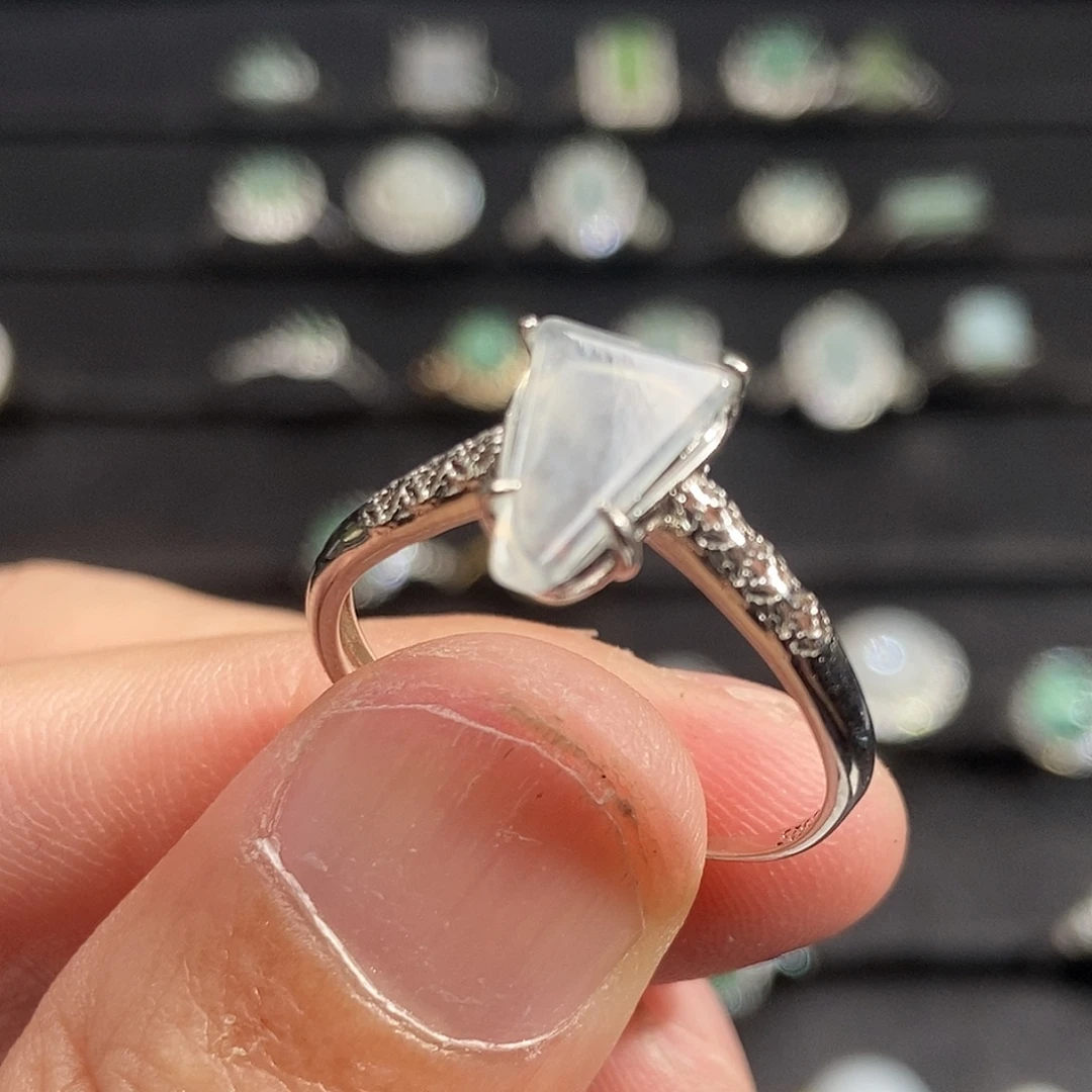 翡翠银S925镶嵌戒指