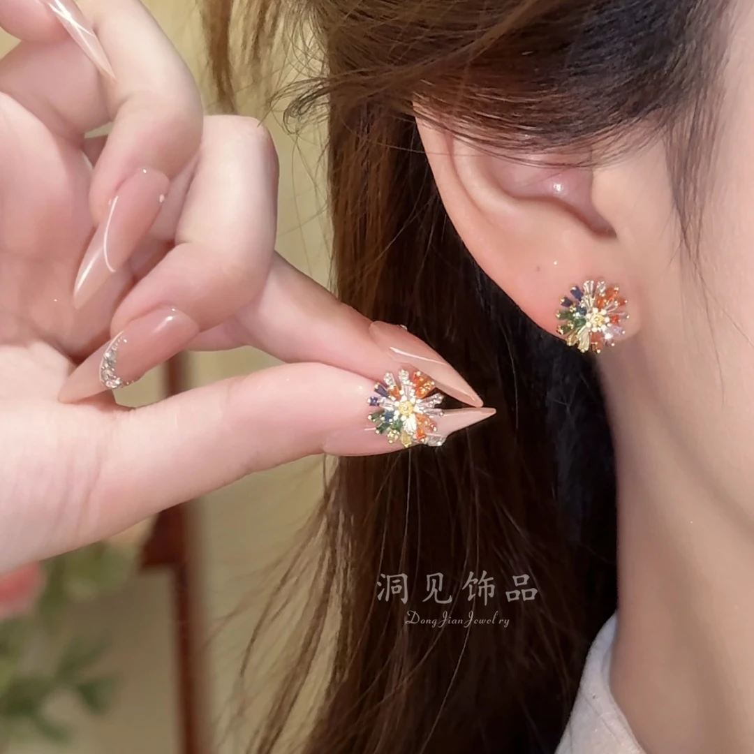 【月下花朵】-耳钉气质设计耳饰百搭休闲日韩女ES565