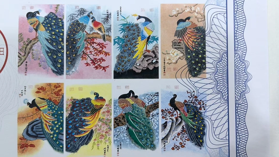 【仲奇】孔雀八条屏装饰画芯