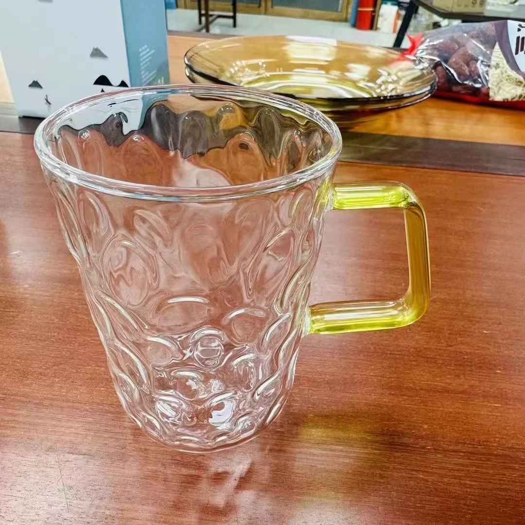 黄色把手水立方果汁杯牛奶杯水杯单只