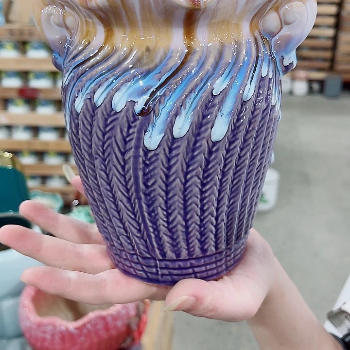 有孔，凑10元包邮陶瓷花盆发货！