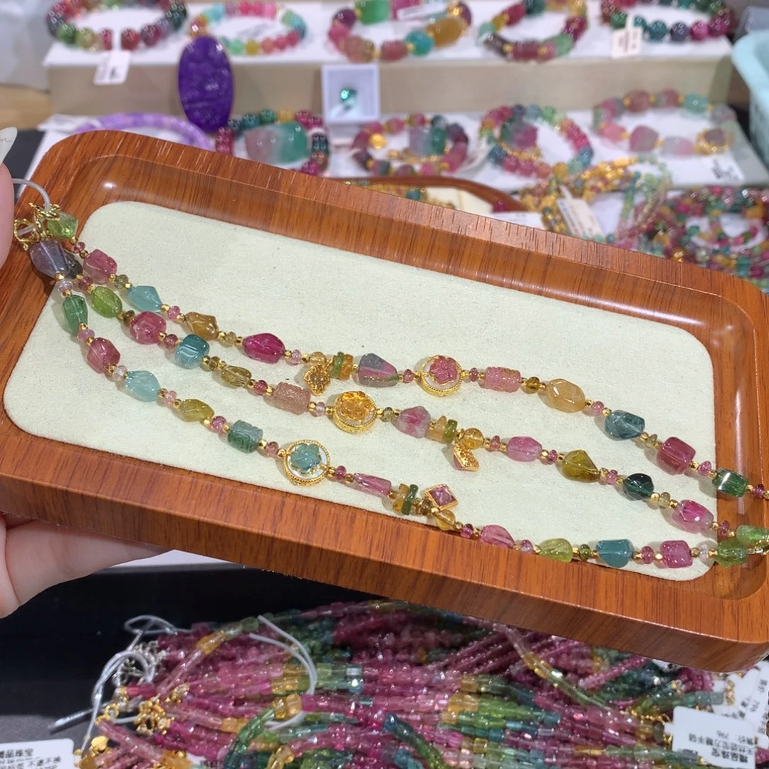 碧玺手串手链未镶嵌多样性发其一