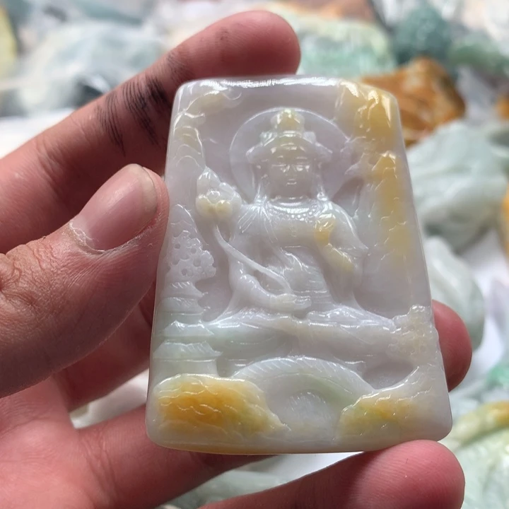 翡翠未镶嵌颈饰保真天然a货翡翠