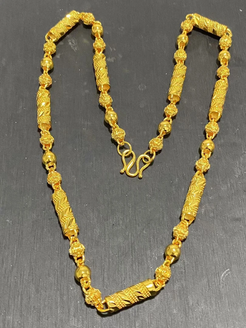 链子足银 【高级定制】收藏级时尚气质百搭黄色项链Wzh216351