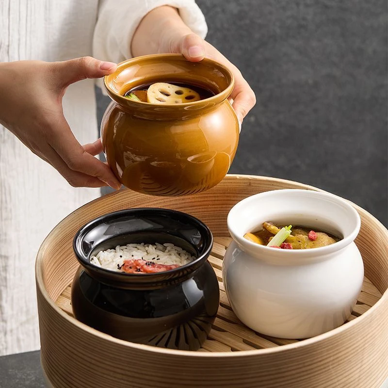 瓦罐汤盅煨汤坛子小炖罐家用煲汤陶瓷罐复古佛跳墙隔水炖盅一人份