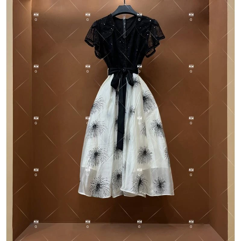 【M】春夏丨设计师轻奢法式印花女士连衣裙GS-55017