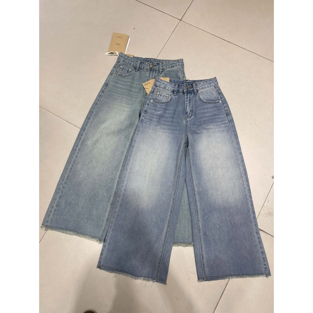 L-92620-1#直戳心巴上的“龙龙皮牌”直筒牛仔裤