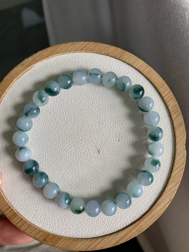 天然翡翠糯冰种手串