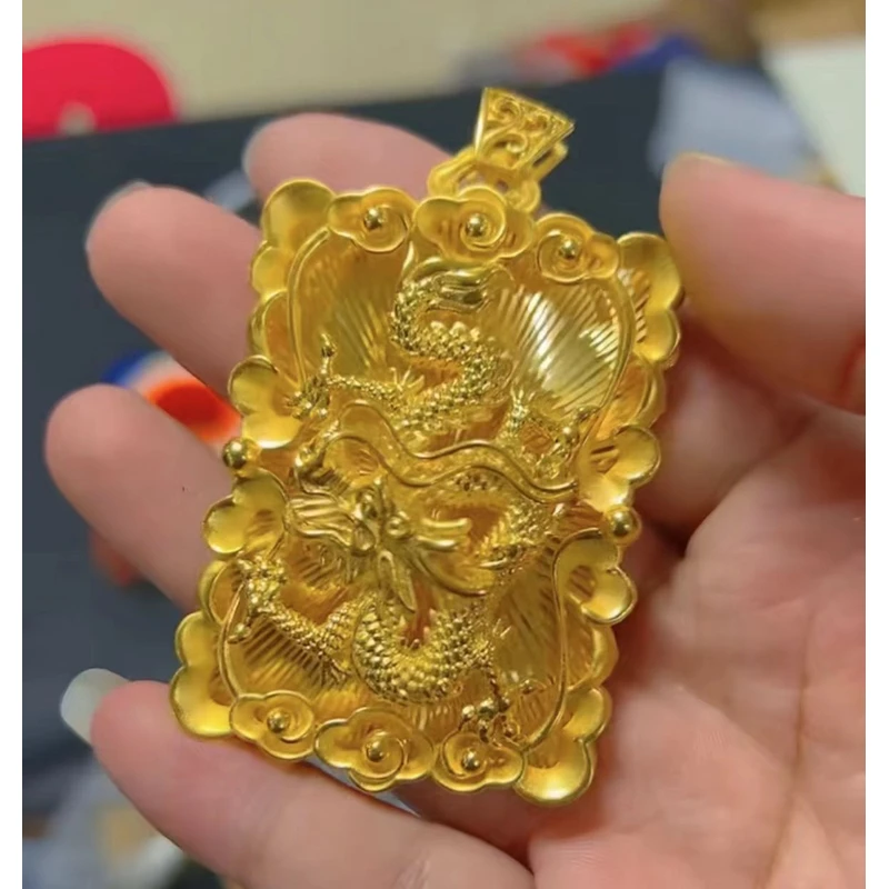 合金吊坠 新款金色大龙牌吊牌精美挂坠饰品