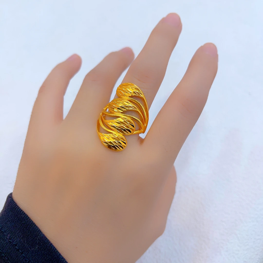 铜合金戒指 336新款戒指爆款白搭时尚金色铜合金白搭时尚金色