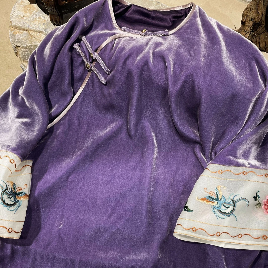 莨衣阁【雪宁】真丝丝绒新中式姐姐服